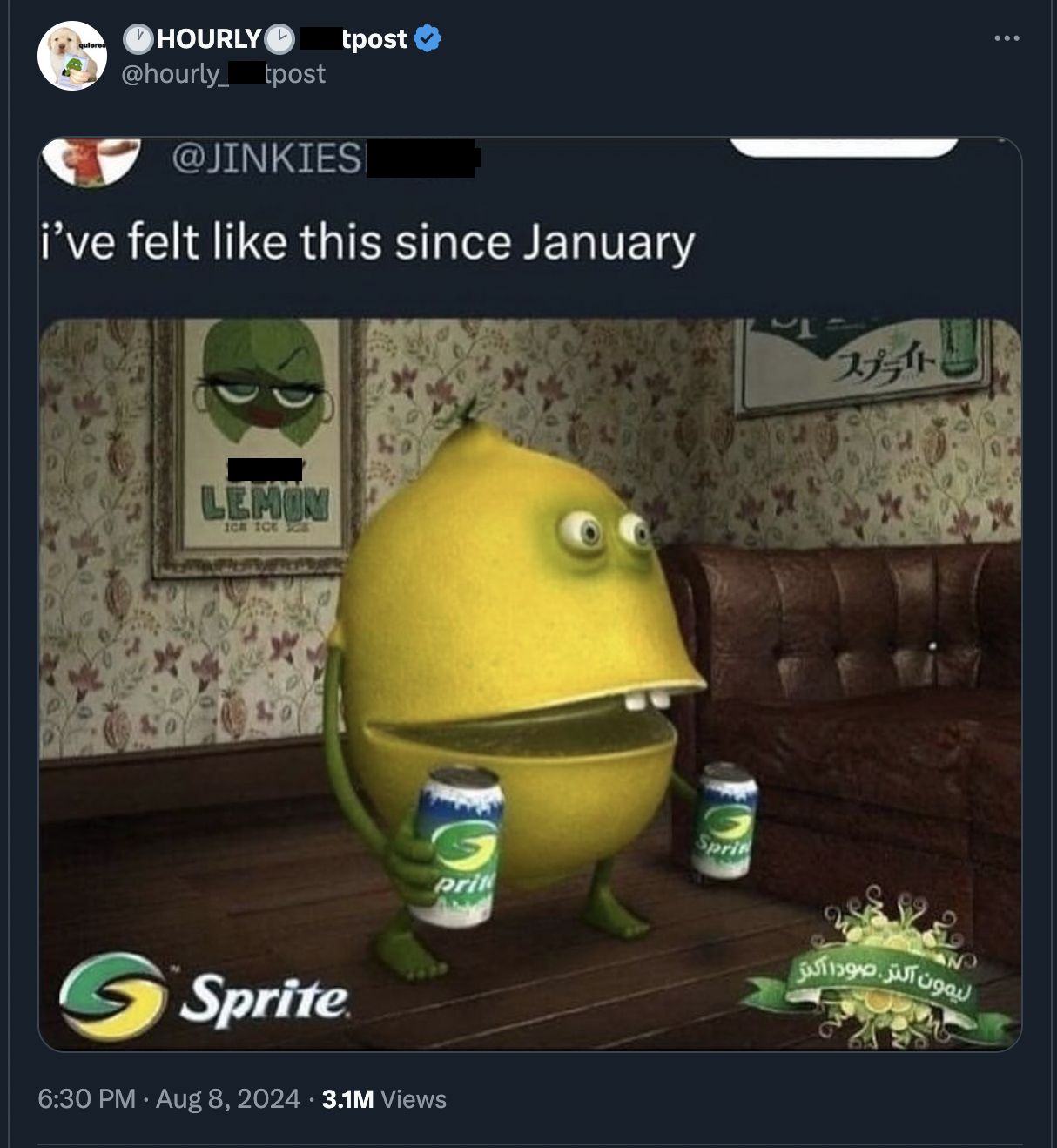 sexy lemon sprite - Hourly tpost post i've felt this since January Lemon Pri Spri Sprite .3.1M Views